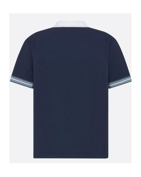 Men’s Navy Blue Polo T-Shirt with White Collar & Chest Pocket Logo