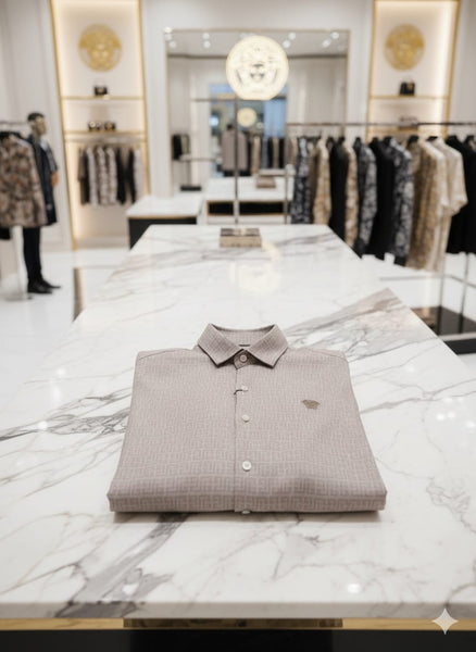 Premium Patterned Formal Shirts for Men  Elegant Blue & Grey Edition