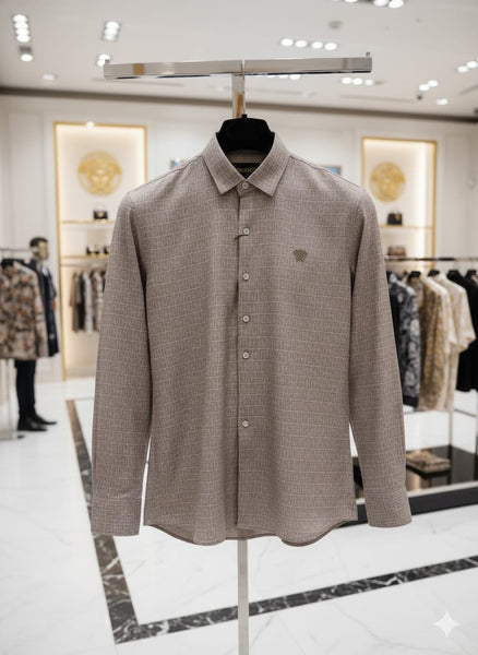 Premium Patterned Formal Shirts for Men  Elegant Blue & Grey Edition