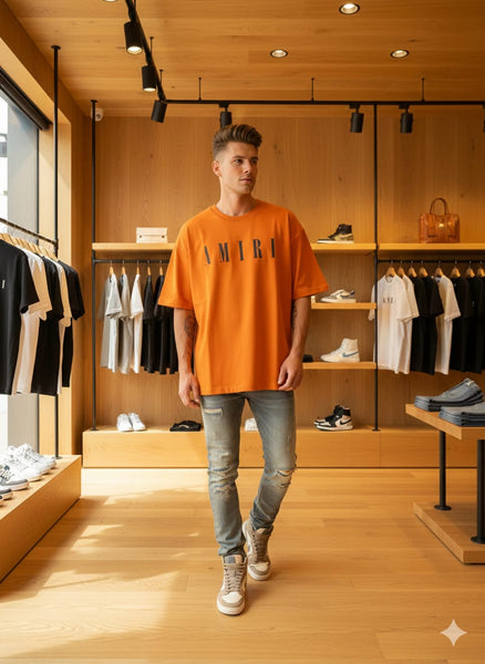 Imported Orange Logo T-Shirt Premium Streetwear Tee