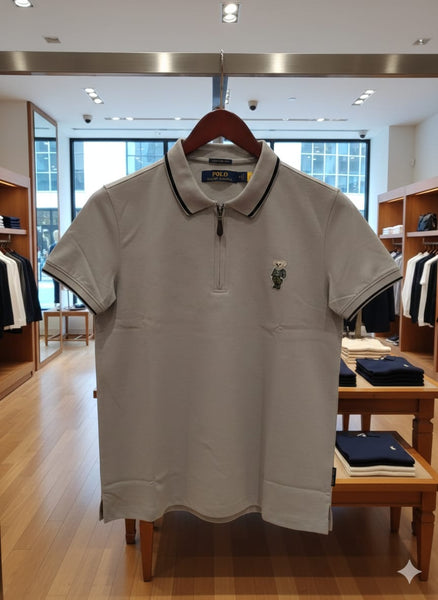 Premium Grey Polo T-Shirt with Signature Embroidery