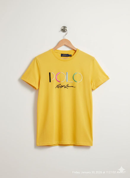 Women’s Stylish Yellow Polo Graphic T-Shirt