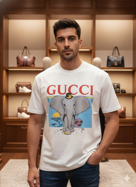 Premium  Elephant Graphic Drop Shoulder T-Shirt