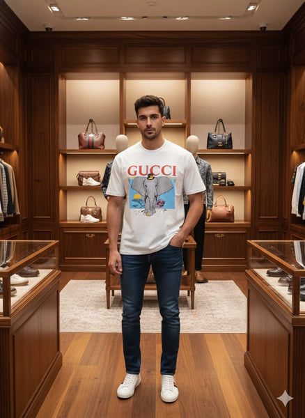 Premium  Elephant Graphic Drop Shoulder T-Shirt