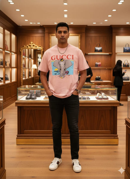 Luxury Imported Pink Elephant Graphic T-Shirt