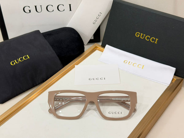 Branded Square Frame Eyeglasses Elegant Minimal Luxury Look