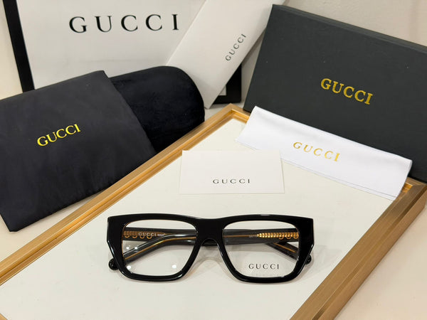 Branded Square Frame Eyeglasses Elegant Minimal Luxury Look