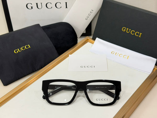 Branded Square Frame Eyeglasses Elegant Minimal Luxury Look