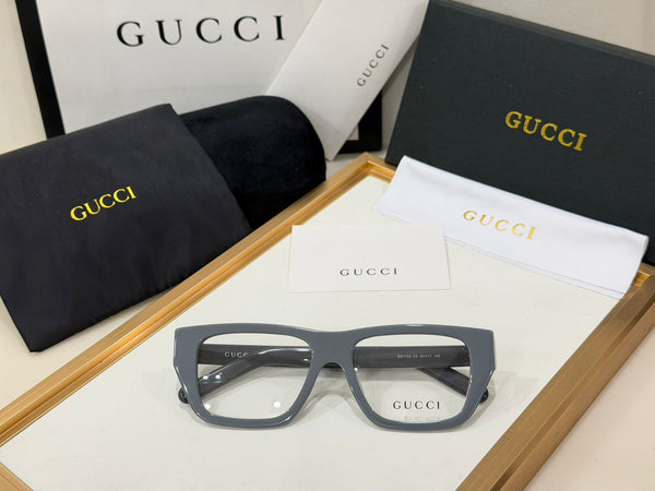 Branded Square Frame Eyeglasses Elegant Minimal Luxury Look