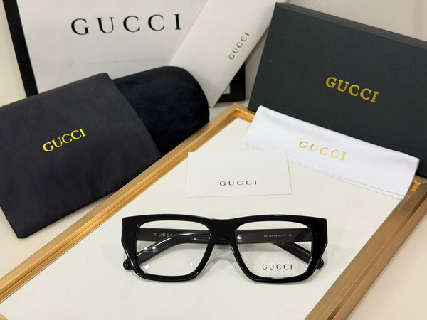 Branded Square Frame Eyeglasses Elegant Minimal Luxury Look