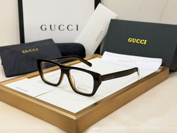 Branded Square Frame Eyeglasses Elegant Minimal Luxury Look