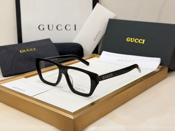 Branded Square Frame Eyeglasses Elegant Minimal Luxury Look