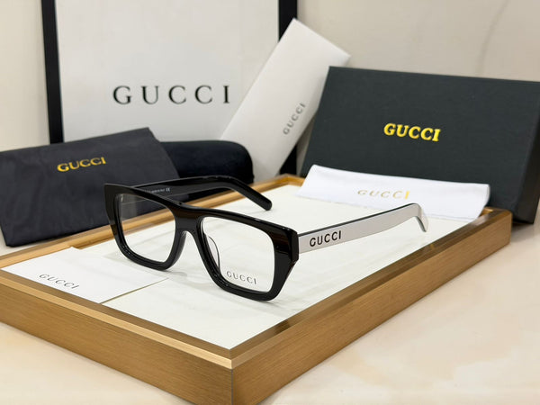 Branded Square Frame Eyeglasses Elegant Minimal Luxury Look