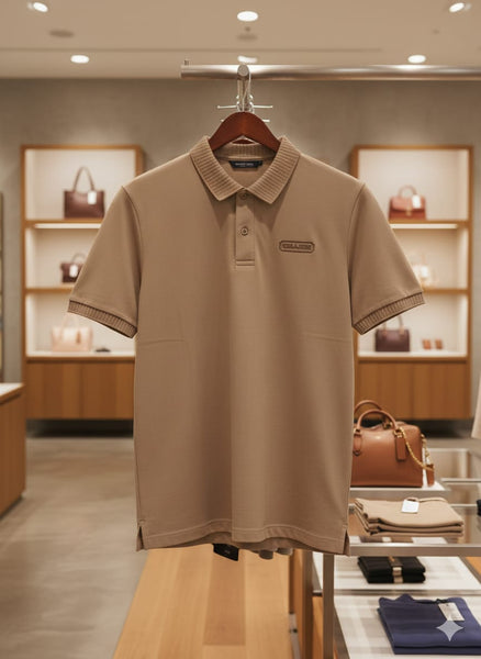 Men’s Beige Premium Polo T-Shirt – Elegant Smart Casual Wear