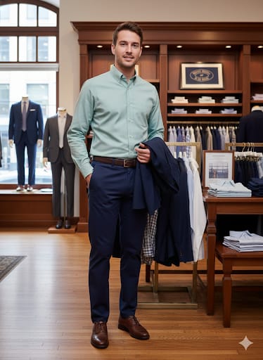 Men’s Premium Light Green Formal Shirt