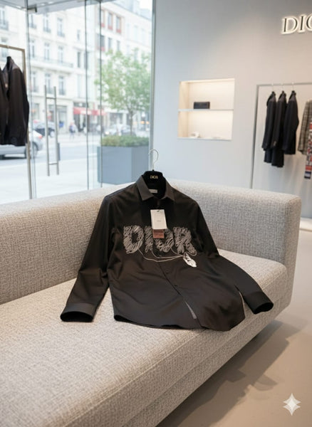 Men’s Premium Black Designer Shirt with Artistic Front Print