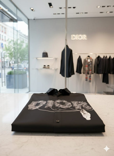 Men’s Premium Black Designer Shirt with Artistic Front Print