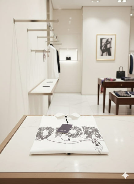 Luxury  White Designer Shirt with Artistic Front Print