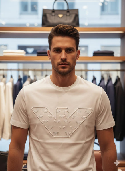 Luxury Brand White Logo T-Shirt  Regular Fit