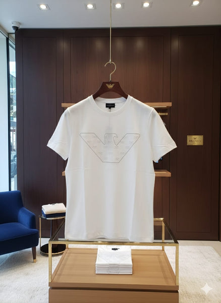 Luxury Brand White Logo T-Shirt  Regular Fit