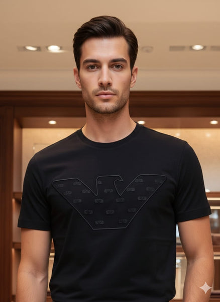 Branded  Black Logo T-Shirt  Premium Stylish Fit