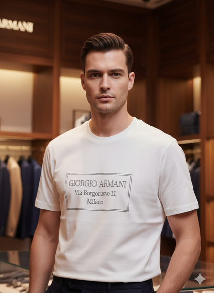 Premium Borgonuovo 11 White Printed T-Shirt