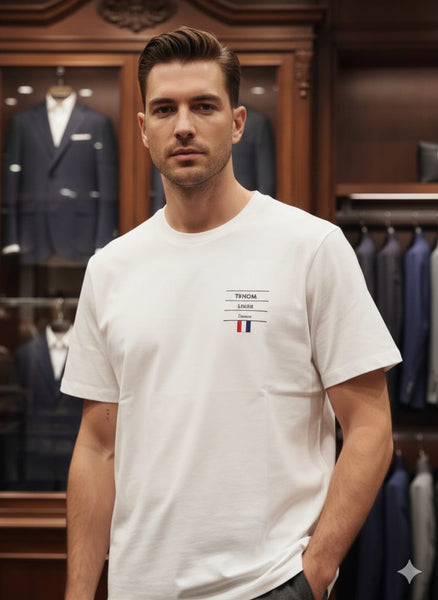 Premium White Crew Neck T-Shirt Minimal Logo Style