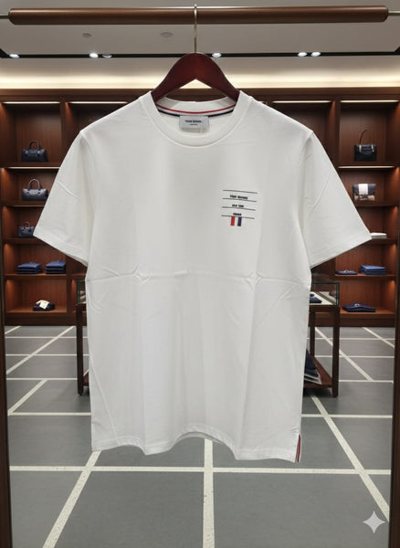 Premium White Crew Neck T-Shirt Minimal Logo Style