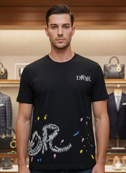 Men’s Black Designer Graphic T-Shirt – Luxury Casual Wear