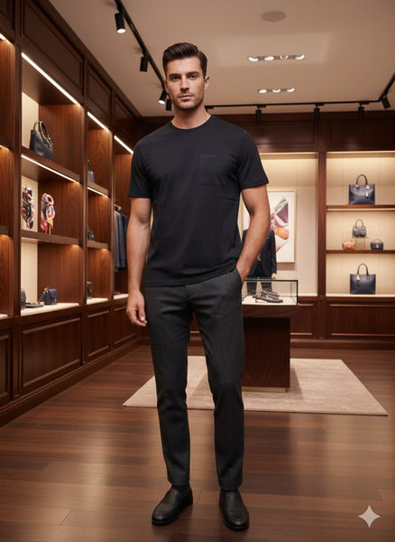 Men’s White Minimal Pocket T-Shirt Premium Everyday Wear