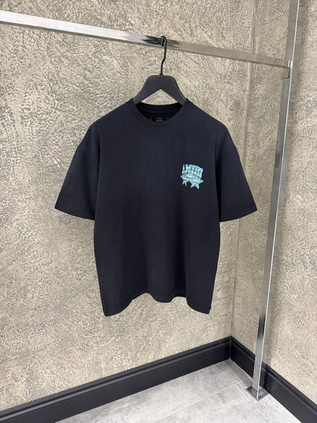 Men’s Black Oversized T-Shirt with Chest Logo Premium Street Style