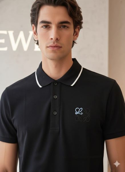 Classic Black Polo T-Shirt Minimal Luxury with Timeless Style