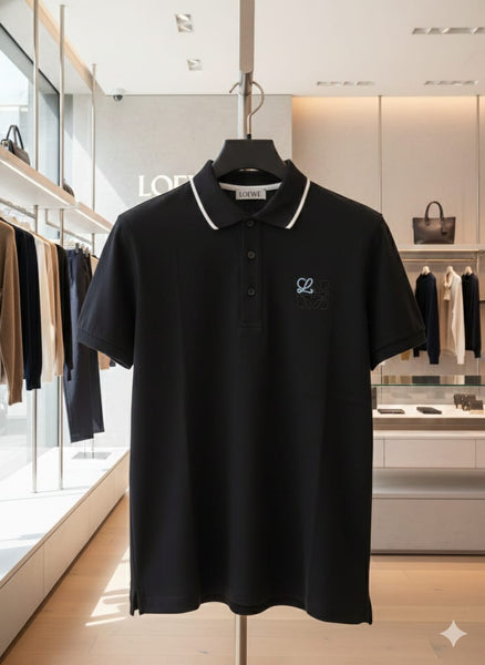Classic Black Polo T-Shirt Minimal Luxury with Timeless Style