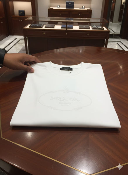 Men’s Premium Crew Neck T-Shirt with Embossed Front Logo