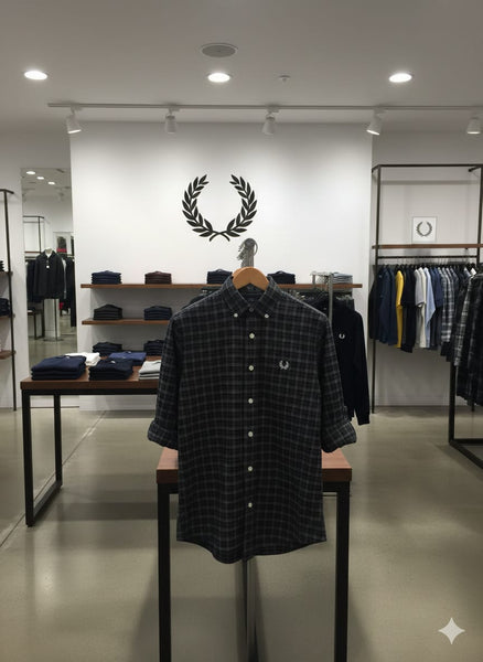 Dark Checkered Button-Down Casual Shirt  Classic Fit