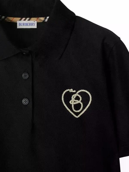 Men’s Black Polo T-Shirt with Embroidered Chest Detail