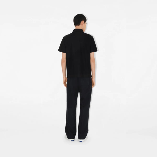 Men’s Black Polo T-Shirt with Embroidered Chest Detail