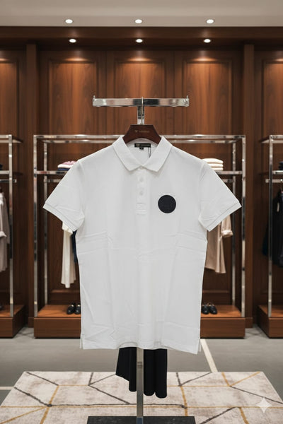 Premium White Polo T-Shirt with Minimal Logo Detail