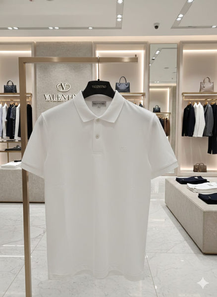 Premium White Polo T-Shirt with Signature Chest Logo