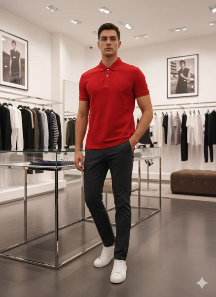 Premium Classic Red Polo T-Shirt Timeless Luxury Style