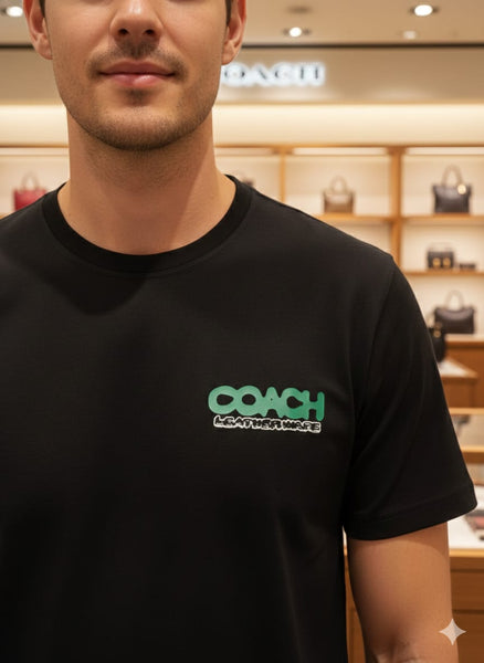 Black Graphic T-Shirt with Front Logo & Playful Back Print