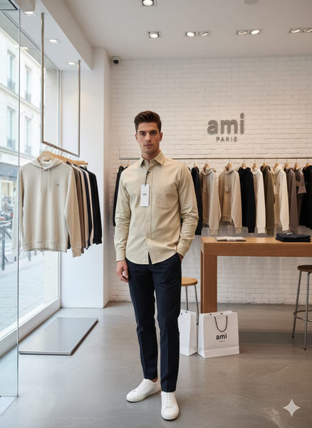 Premium Classic Beige Smart-Casual Shirt