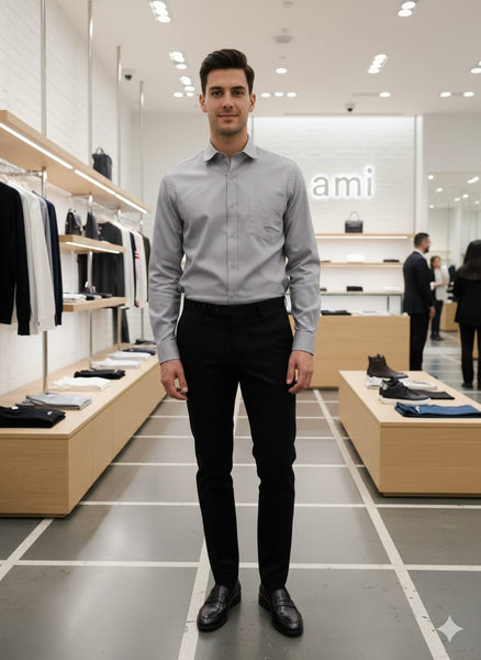 Minimal Grey Classic Button-Down Shirt