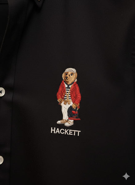 Imported Black Button-Down Shirt With  Premium, Elegant & Signature Style