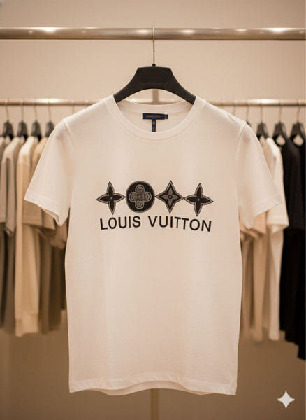 Luxury Elegant White Designer Logo T-Shirt for Women