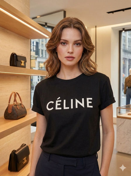 Classic Black Logo T-Shirt for Women Chic & Timeless Style