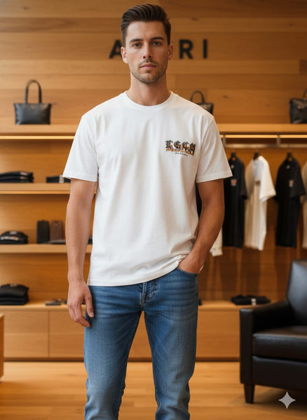 Imported Black Minimal Logo Print Premium T-Shirt