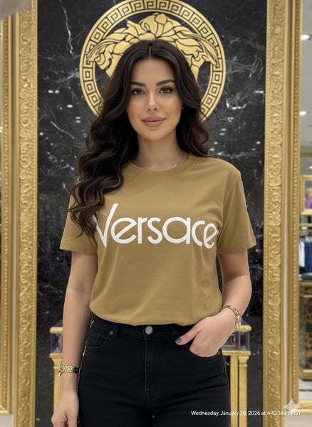 Women’s Stylish Logo Print T-Shirt –Casual Comfort Fit Round Neck Tee