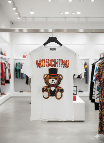 Premium Graphic Print White T-Shirt with Teddy Design