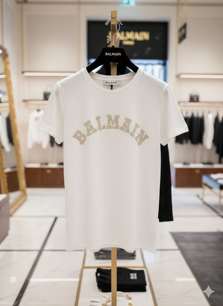 Women’s Premium  Embellished White  T-Shirt Elegant Casual Wear